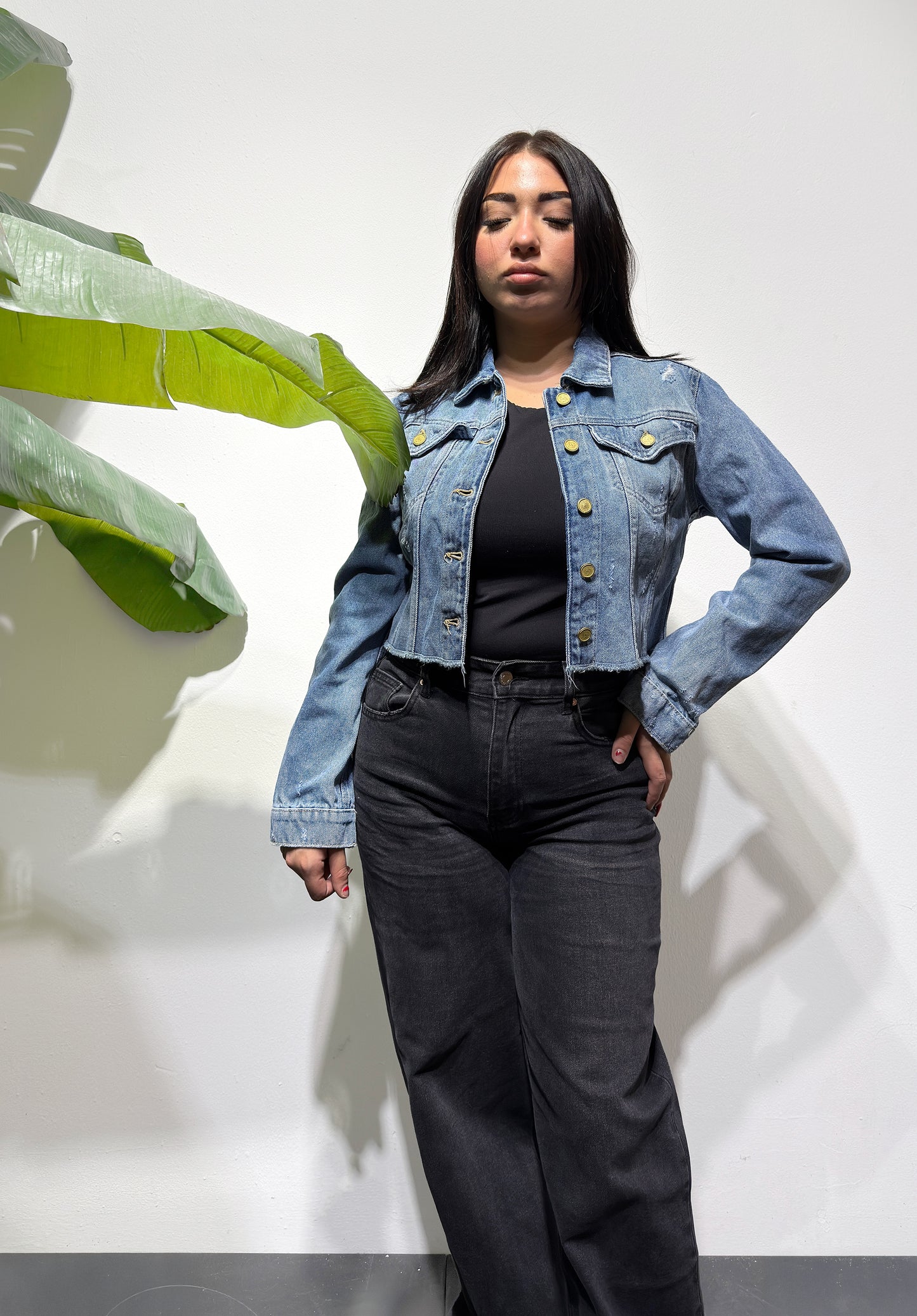 GIUBBOTTO DI JEANS CROP