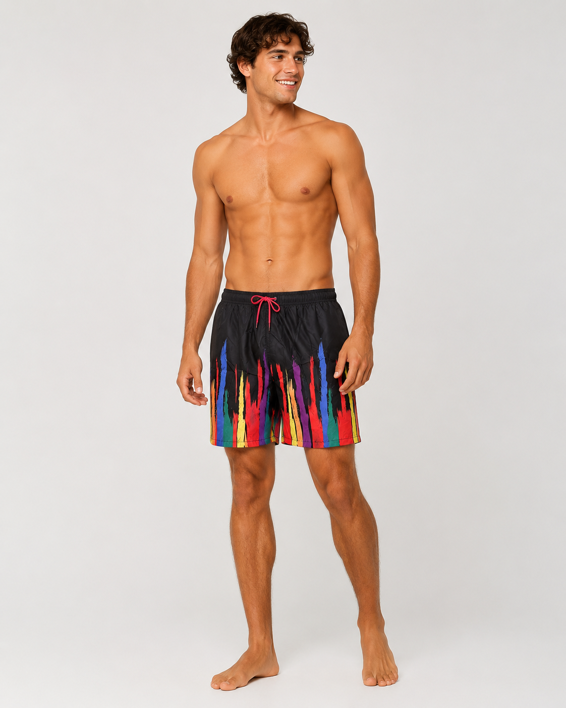 Costume Boxer Uomo Fluo con Stampa Multicolor – Effetto Neon