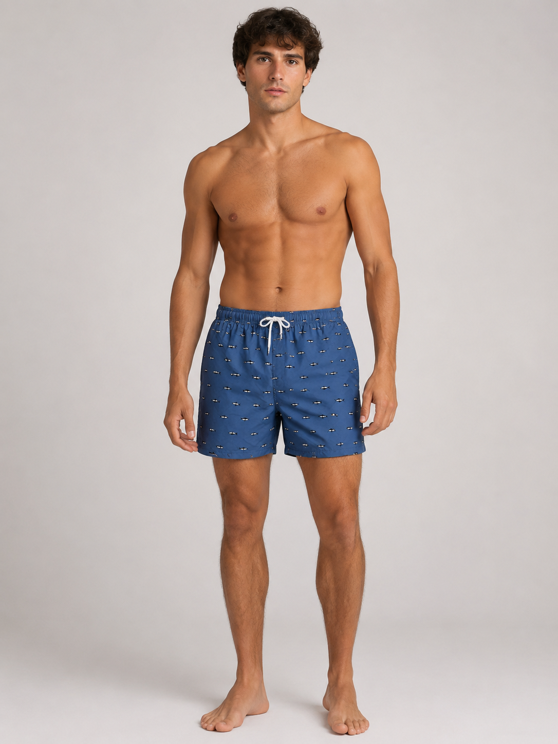 Costume Boxer Uomo Blu Royal con Micro Fantasia – Stile Essential