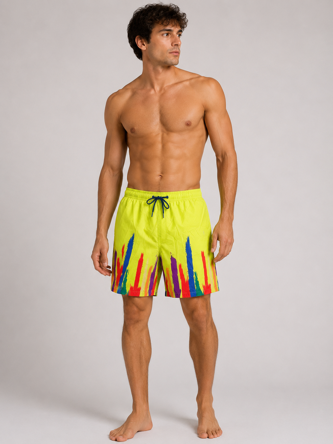 Costume Boxer Uomo Fluo con Stampa Multicolor – Effetto Neon