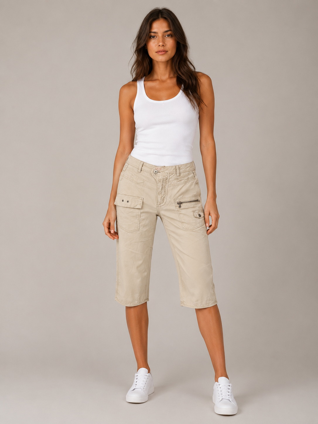 Bermuda Cargo Donna con Tasche e Zip