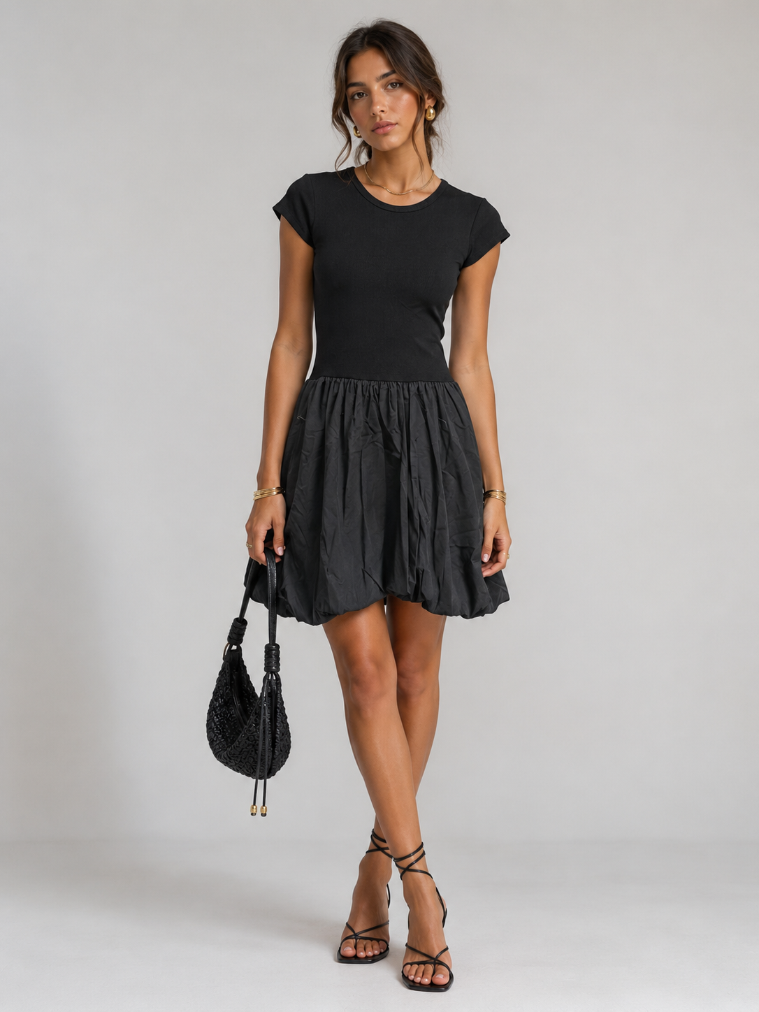 Abito Corto con Gonna Balloon - Vestito Elegante Casual