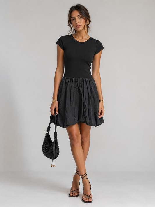 Abito Corto con Gonna Balloon - Vestito Elegante Casual
