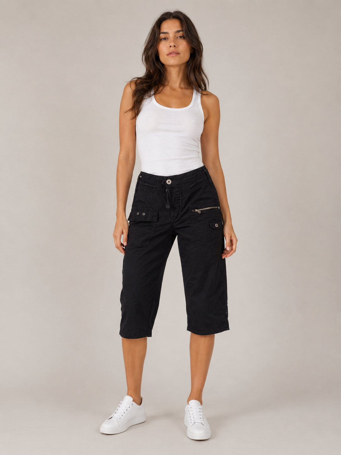 Bermuda Cargo Donna con Tasche e Zip