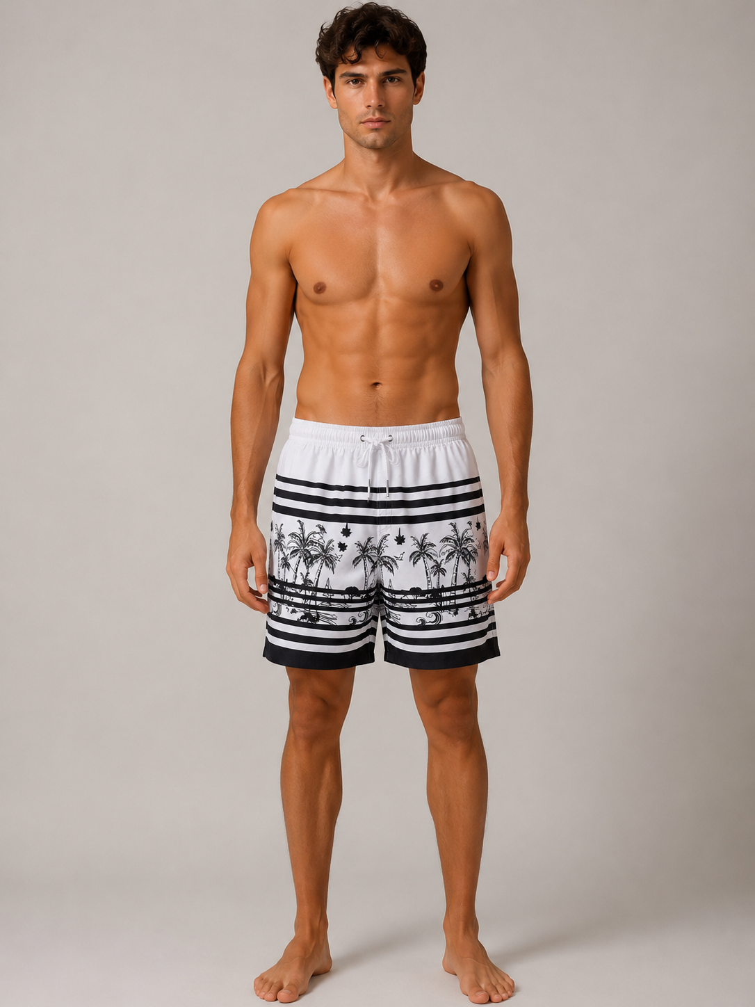Costume Boxer Uomo con Stampa Tropicale – Stile Beach