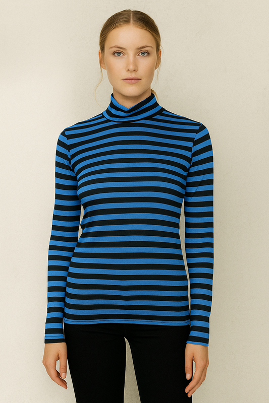 COLLO ALTO A RIGHE