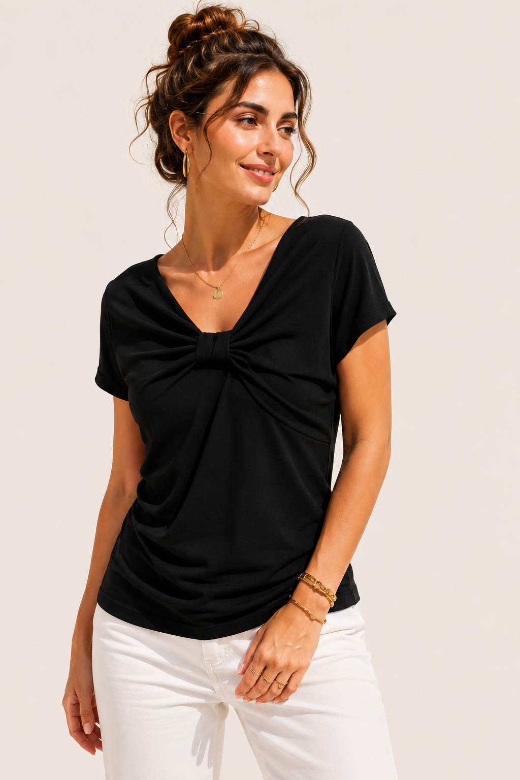 Maglia Donna con Fiocco Frontale – Manica Corta