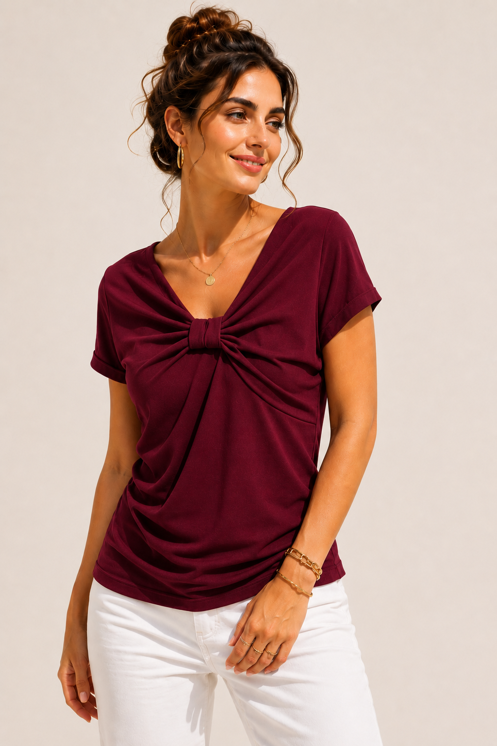 Maglia Donna con Fiocco Frontale – Manica Corta