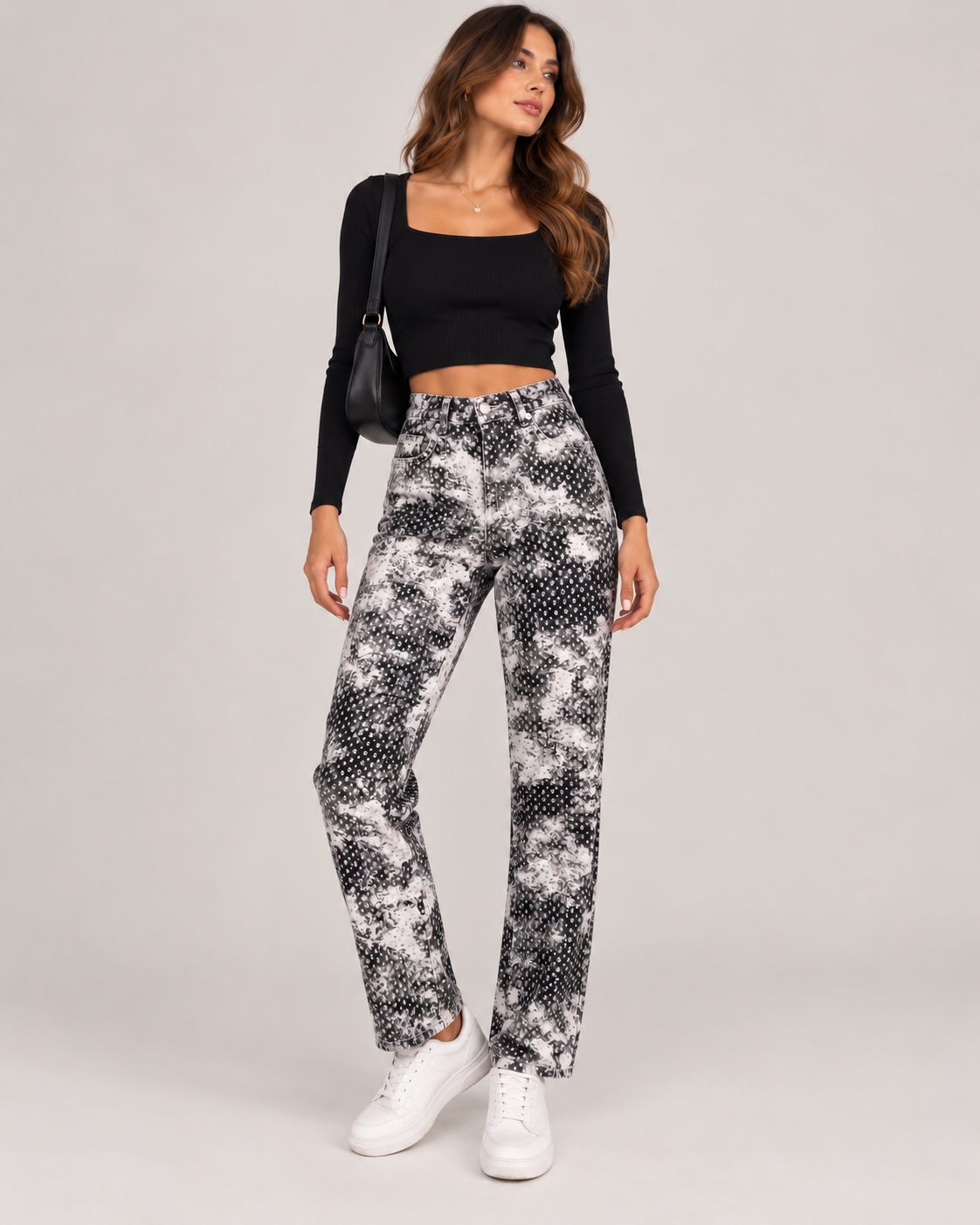 Jeans (H2583) Donna Gamba Dritta Fantasia Fashion – Modello Trendy