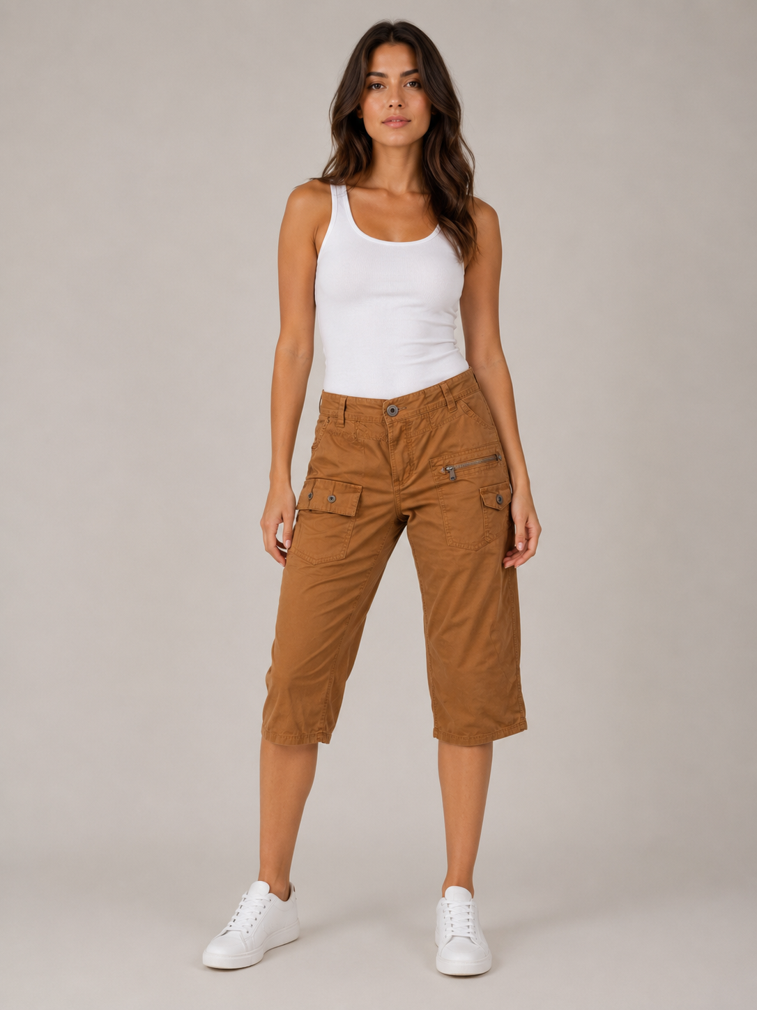 Bermuda Cargo Donna con Tasche e Zip