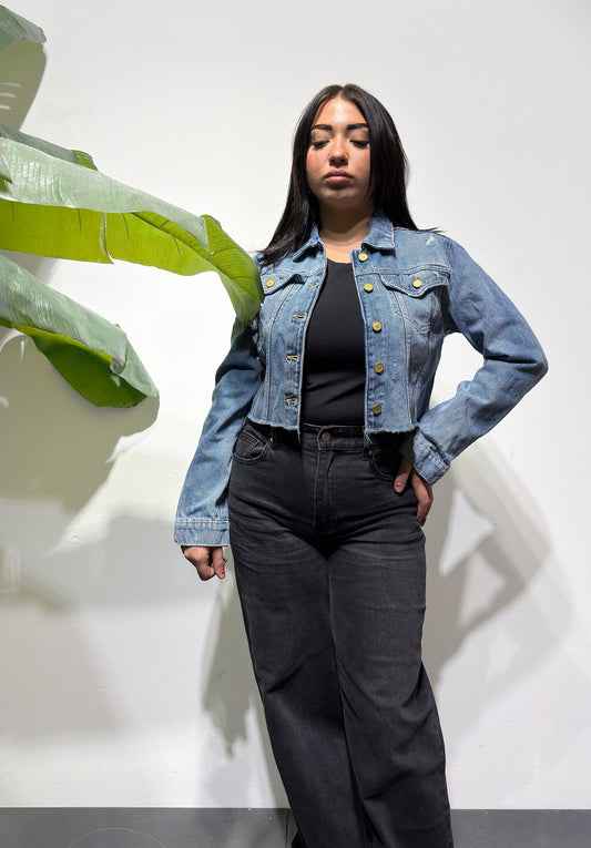 GIUBBOTTO DI JEANS CROP